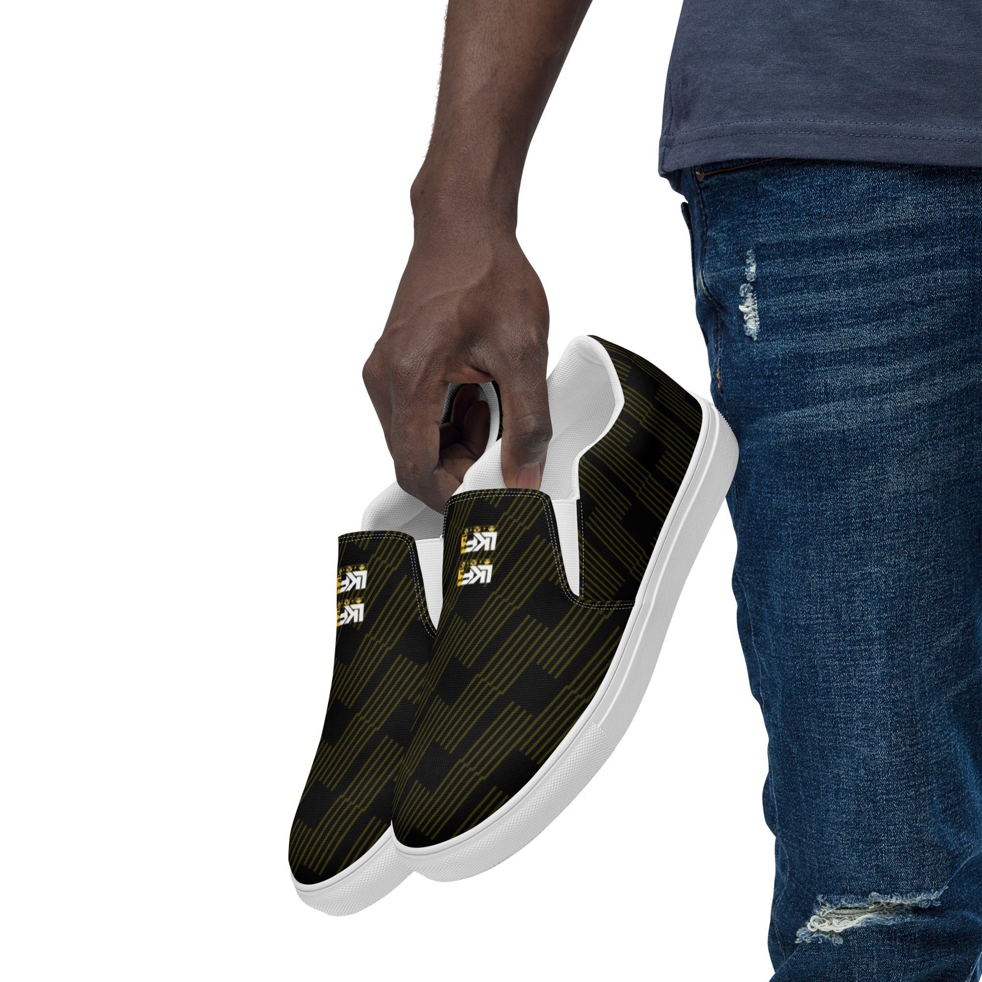 lkf9 Men’s slip-on canvas shoes black